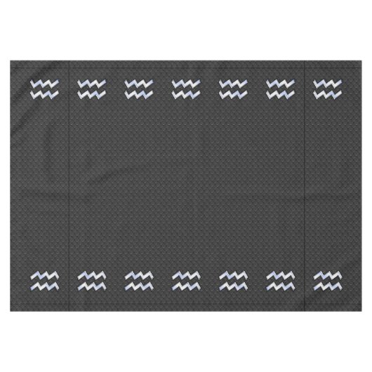 Modernes Silver Aquarius Zodiac-Zeichen auf Schlan Tischdecke (Vorderseite (Horizontal))
