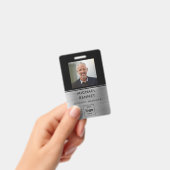 Modernes Silver Black Employee Foto ID Ausweis (Handheld)