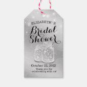 Modernes Silver Brautparty Mason Jar String Light Geschenkanhänger (Vorderseite)