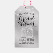 Modernes Silver Brautparty Mason Jar String Light Geschenkanhänger (Rückseite)