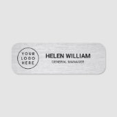 Modernes Silver Custom Business Logo und Namensschild (Vorderseite)
