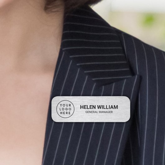 Modernes Silver Custom Business Logo und Namensschild