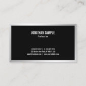 Modernes Silver Elegantes Einfaches Template Beruf Visitenkarte (Rückseite)