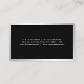 Modernes Silver Elegantes Einfaches Template Beruf Visitenkarte (Rückseite)