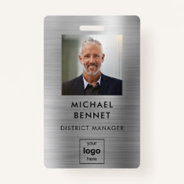 Modernes Silver Employee Foto ID Ausweis