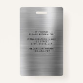 Modernes Silver Employee Foto ID Ausweis (Rückseite)