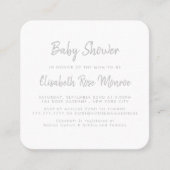 Modernes Silver Foil & Script Baby Shooting Ticket (Vorderseite)