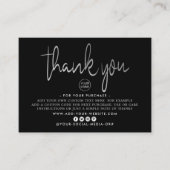 Modernes Silver Foil Script-Geschäft Vielen Dank Begleitkarte (Vorderseite)