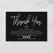 Modernes Silver Foil Script-Geschäft Vielen Dank Begleitkarte (Vorderseite)