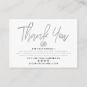 Modernes Silver Foil Script-Geschäft Vielen Dank Begleitkarte (Vorderseite)