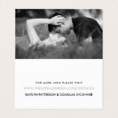 Modernes Silver Foil Script mit Foto Detail Card Visitenkarten (Innenseite Aufgefaltet)