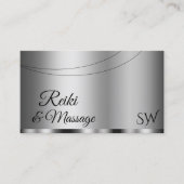 Modernes Silver Glamour mit Initials Stilvoll Visitenkarte (Vorderseite)