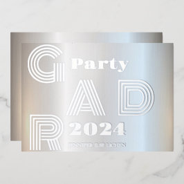 MODERNES SILVER GRAD-PARTY FOLIENEINLADUNG