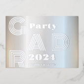 MODERNES SILVER GRAD-PARTY FOLIENEINLADUNG (Vorderseite)