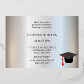 MODERNES SILVER GRAD-PARTY FOLIENEINLADUNG (Rückseite)