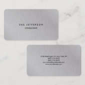 Modernes Silver Gray Beruflich Creative Elegante Visitenkarte (Vorne/Hinten)
