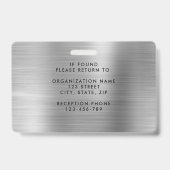 Modernes Silver Gray Company Foto ID Ausweis (Back)