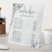 Modernes Silver Gray Glitzer Agate Marble Monogram Sockelschild (In Situ)