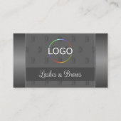 Modernes Silver Gray Stilvoll mit Logos und Foto Visitenkarte (Vorderseite)