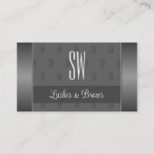 Modernes Silver Gray Stilvoll mit Monogram und Fot Visitenkarte (Vorderseite)