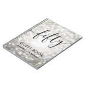 Modernes Silver Lights 50. Geburtstag GÄSTEBUCH Notizblock (Linke Seite)