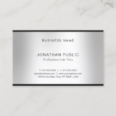 Modernes Silver Look Beruflich Elegante Charme Visitenkarte (Rückseite)