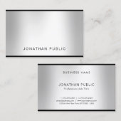 Modernes Silver Look Beruflich Elegante Charme Visitenkarte (Vorne/Hinten)