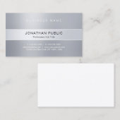 Modernes Silver Look Beruflich Elegante Sleek Visitenkarte (Vorne/Hinten)