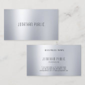 Modernes Silver Look Einfaches Design Beruflich Co Visitenkarte (Vorne/Hinten)