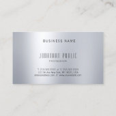 Modernes Silver Look Einfaches Design Beruflich Co Visitenkarte (Rückseite)