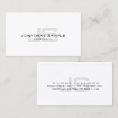 Modernes Silver Look kreativer Mit Monogramm Trend Visitenkarte (Vorne/Hinten)