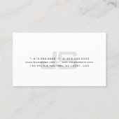 Modernes Silver Look kreativer Mit Monogramm Trend Visitenkarte (Rückseite)