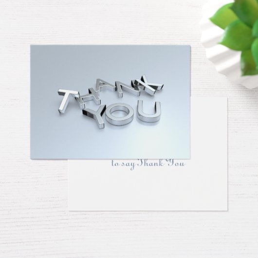 Modernes Silver Mini Dankeschön Kartenpaket von 10 (Schreibtisch)
