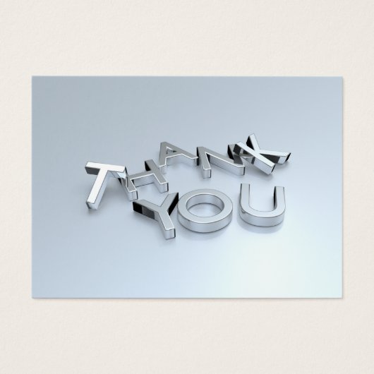 Modernes Silver Mini Dankeschön Kartenpaket von 10 (Vorderseite)