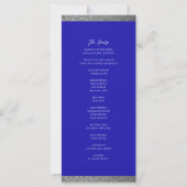 Modernes Silver Royal Blue Wedding Programm (Rückseite)