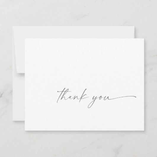 Modernes Silver Script Dankeschön Karte (Vorderseite)