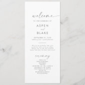 Modernes Silver Script-Hochzeitsprogramm Programm (Vorderseite)