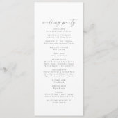 Modernes Silver Script-Hochzeitsprogramm Programm (Rückseite)