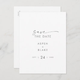 Modernes Silver Script Save the Date Einladungspostkarte