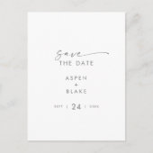 Modernes Silver Script Save the Date Einladungspostkarte (Vorderseite)