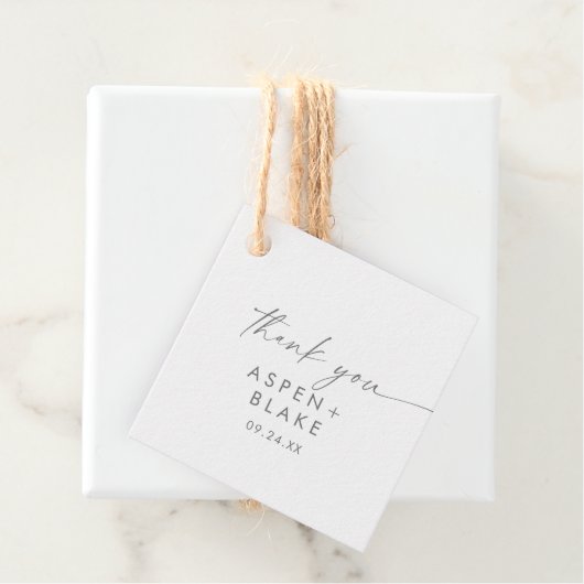 Modernes Silver Script Vielen Dank für Ihr Interes Geschenkanhänger (Beispiel)