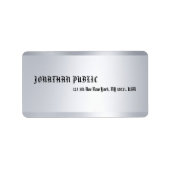 Modernes Silver Stilvolles Minimalistisches Templa Adressaufkleber (Vorne)