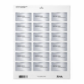 Modernes Silver Stilvolles Minimalistisches Templa Adressaufkleber (Vorne)