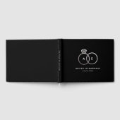 Modernes Silver Wedding Rings Monogram Gästebuch (Voll)