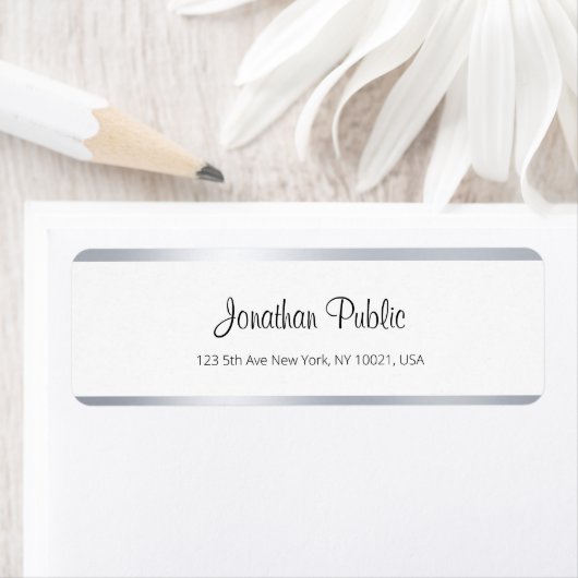 Modernes Silver White Chic Handgeschriebenes Skrip (Insitu)