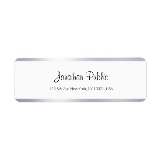 Modernes Silver White Chic Handgeschriebenes Skrip (Vorne)