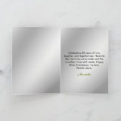 Modernes Silver White Rose Husband 25 Jahre Jubilä Karte (Innenseite)