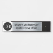 Modernes Silver Your Logo Door Sign Türschild (Vorderseite )