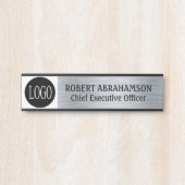 Modernes Silver Your Logo Door Sign Türschild (Vorderseite )