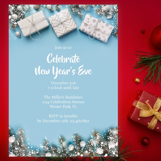 Modernes Silvester-Party 2025 Einladung